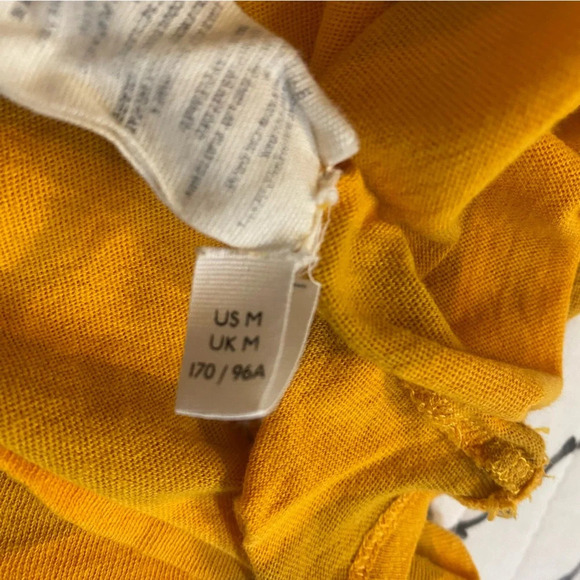 Free People We The Free Striped Tank Top Twist Shoulder Cut Out Yellow Gold Sz M - Picture 11 of 13